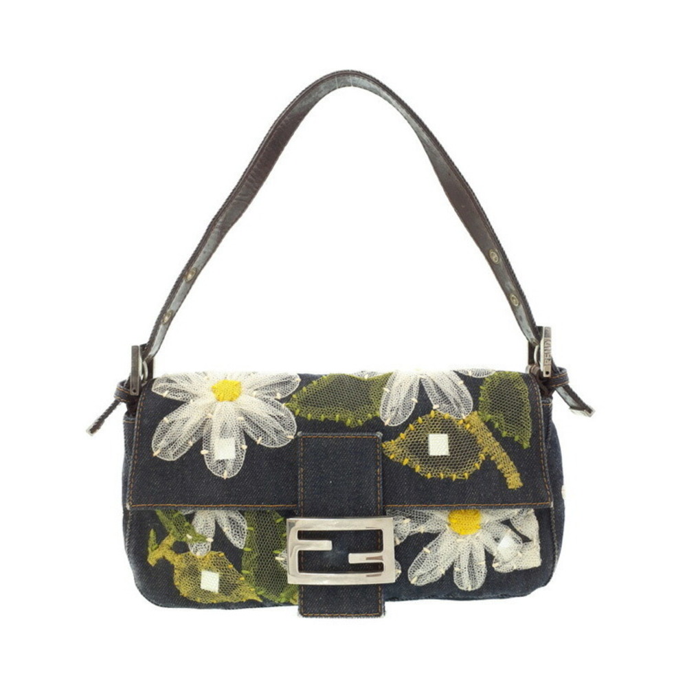 Fendi Bucket Flower Denim Mamma Handbag - Picture 2 of 9